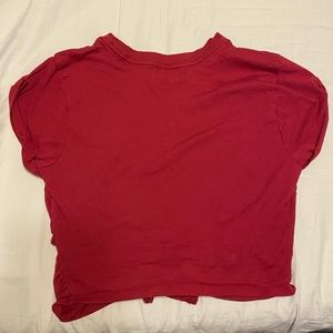 urban outfitters pink crop top with knot